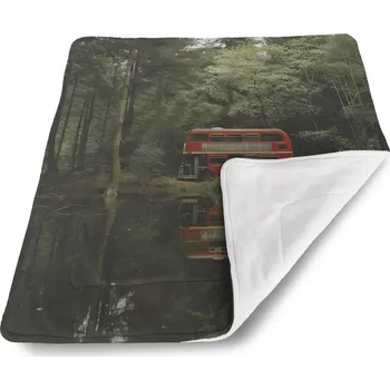 deka Sablio Dětská deka pro miminko Červený patrový autobus - 80x100 cm