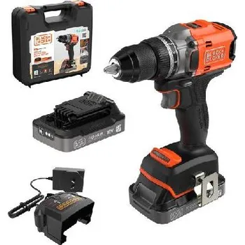 BLACK+DECKER Nářadí - 18V AKU vrtací šroubovák, 2x aku 2,0 Ah Li-Ion, nabíječka BLD682D2XK-QW