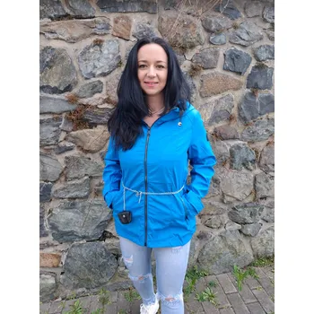 Dámská parka Jarní parka s řetízkem modrá Velikost: M