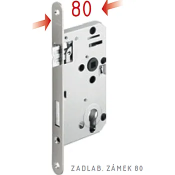 zadlabací zámek Zadlabací zámek do dřevěných dveří ACT - 80 mm, rozteč 90 mm, WC klíč, AC-T Matný nikl