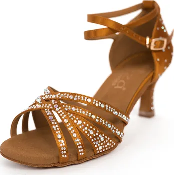 Dámské lodičky Dámské taneční boty Elza - 1122 tělová rudá 6,5 cm Flare Velikost: 37