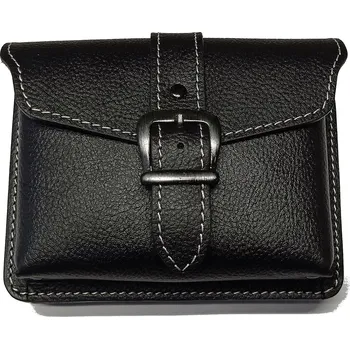 Obal na doklad Greisi M4-CSV kožená kapsa na pásek černá mat