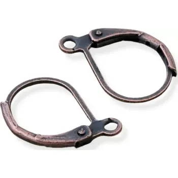 Materiál na výrobu šperku Bezniklové uzavřené zapínání staroměděné - 2 ks