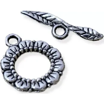 Materiál na výrobu šperku Americké zapínání květ a list starostříbro