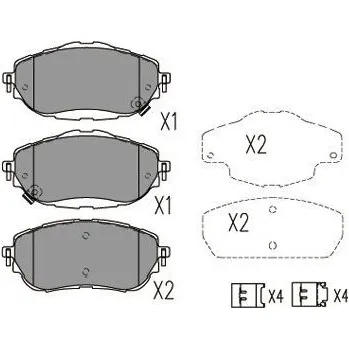Brzdová destička Sada brzdových destiček, kotoučová brzda KAVO PARTS KBP-9123