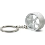 Přívěšek na klíče - lité kolo, bílé