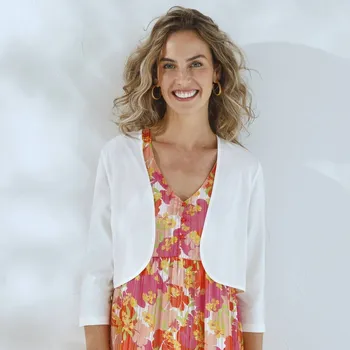 Bolerko Blancheporte Jednobarevné bolerko s 3/4 rukávy režná 42/44