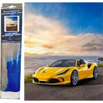 Diamantové malování vytvarnehracky.cz Diamantový obrázek - žluté sportovní auto 30 x 40 cm