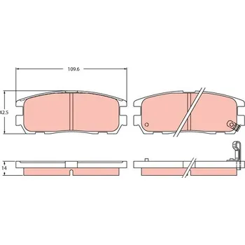 Brzdová destička Sada brzdových destiček, kotoučová brzda TRW GDB2452