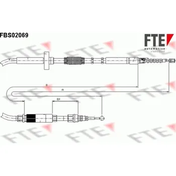 Lanko parkovací brzdy Tažné lanko, parkovací brzda FTE 9250070