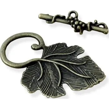 Materiál na výrobu šperku Americké zapínání starozlaté vinná réva 21 mm