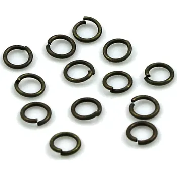 Materiál na výrobu šperku Spojovací kroužky starozlaté 5/0,7 mm - 50 ks