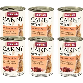 Pro kočku ANIMONDA Cat Carny Kitten chuť: hovězí, telecí a drůbeží 6x400g