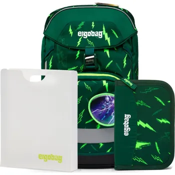 Školní batoh Ergobag Školní set prime Fluo blesk batoh+penál+desky