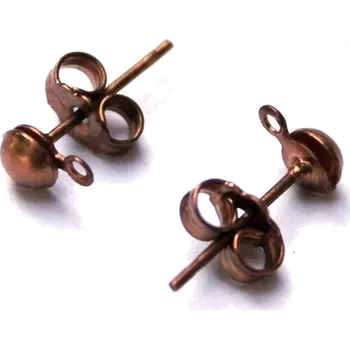 Materiál na výrobu šperku Puzeta staroměděná s motýlkem - 2 ks