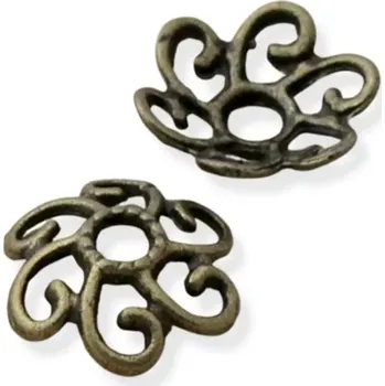 Materiál na výrobu šperku Kaplík starozlatý kroucený 11mm - 2 ks