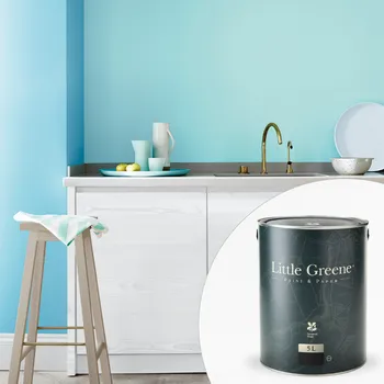 barva na zeď Little Greene Barva do kuchyně na zeď - Matná vysoce omyvatelná a odolná - 5L - Intelligent Eggshell Vyberte odstín:: Clockwise (111)