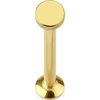 Piercing Šperky4U Zlatý piercing do brady - labreta 1,2 x 6 mm, kolečko 4 mm - LB1029GD-12064