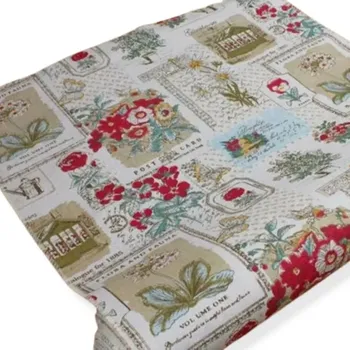 Stuha Dekorační látka s vintage potiskem šíře 48 cm - 4 m