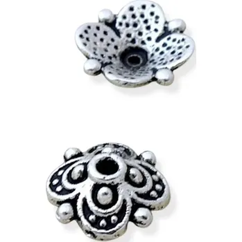 Materiál na výrobu šperku Kaplík starostříbrný ornamentový 9mm - 2 ks