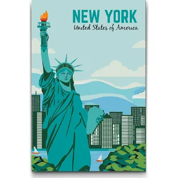 Malování podle čísel - New York, Spojené státy 2 Velikost: 40x60cm, Rámování: Pouze srolované plátno