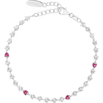 Náramek Stříbrný náramek se zirkony - srdce - AP540-5860