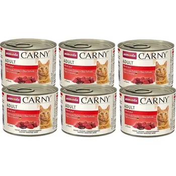 Pro kočku Animonda Cat Carny Adult příchuť: hovězí 6x200g