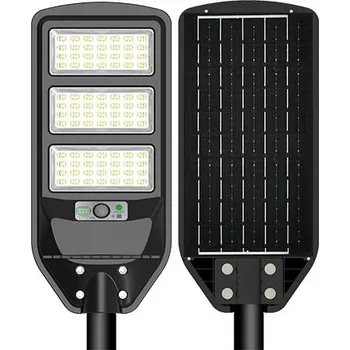 Venkovní osvětlení LED solární veřejné osvětlení 12W, černé, záruka 2 roky, 6000K