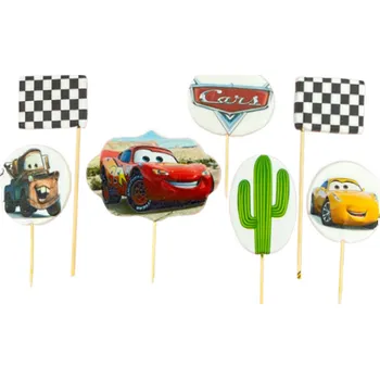 Jedlá dekorace na dort K Decor Cukrové zápichy Auta