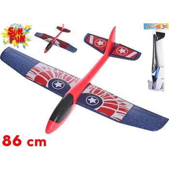Pískoviště Mikro Trading Sun Fun letadlo pěnové 86cm s potiskem 2druhy 2barvy v sáčku