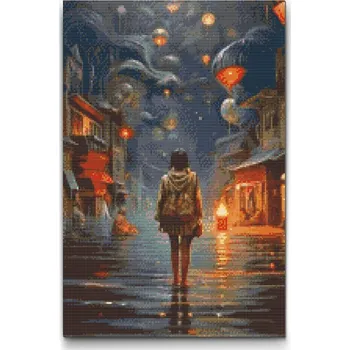 Diamantové malování Diamantové malování - Noční výlet 2 Velikost: 40x60cm, Rámování: Pouze srolované plátno, Diamanty: Kulaté