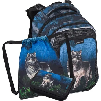 Set školních potřeb Školní set Bagmaster LUMI 24 F – Vlk (batoh + penál + vak)