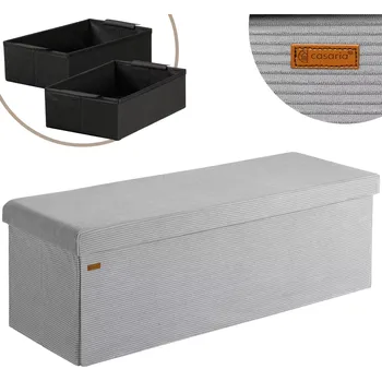 Taburet FurniGO Úložná lavice 114x38x38 cm - šedá