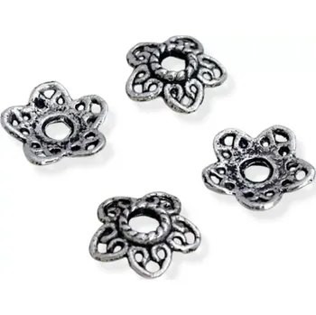 Materiál na výrobu šperku Kaplík starostříbrný filigránový květ 12mm - 2 ks