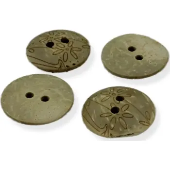 Knoflík Knoflíky dřevěné vintage s květy 34“ - 2 ks