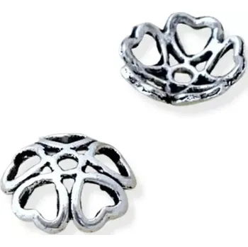 Materiál na výrobu šperku Kaplík starostříbrný srdíčkový 11mm - 2 ks