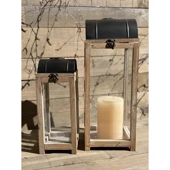 Lucerna Dřevěné lucerny s obloukovou stříškou Velikost: Malá