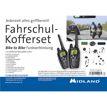 Vysílačka Midland Fahrschul-Kofferset Bike to Bike G7 Pro C1090.S6 PMR a LPD radiostanice sada 2 ks