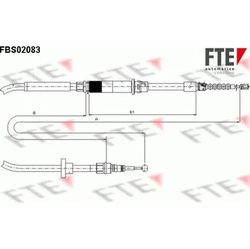 Lanko parkovací brzdy Tažné lanko, parkovací brzda FTE 9250083