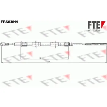 Lanko parkovací brzdy Tažné lanko, parkovací brzda FTE 9250108