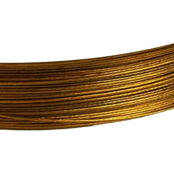 Materiál na výrobu šperku Ocelové lanko zlaté 0,38 - 5 m