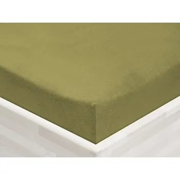 Prostěradlo Jersey napínací prostěradlo JR-020 Olivové 140 x 200 - výška 20 cm