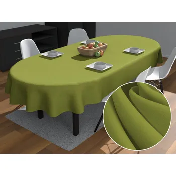 ubrus Dekorační oválný ubrus Rongo RG-095 Olivově zelený 50x100 cm