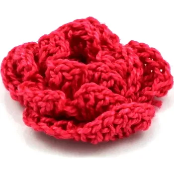 Květina háčkovaná červená - 1 ks
