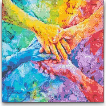 Diamantové malování Diamantové malování - Přátelství Velikost: 50x50cm, Rámování: Pouze srolované plátno, Diamanty: Čtvercové