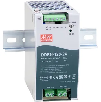 Měnič napětí DC/DC CONV 120W DIN-RAIL 250 -1500V 24V MEAN WELL DDRH-120-24 1 ks