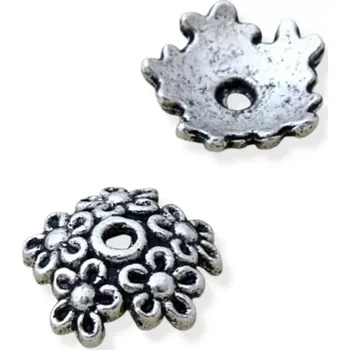 Materiál na výrobu šperku Kaplík starostříbrný kytičkový 10mm - 2 ks