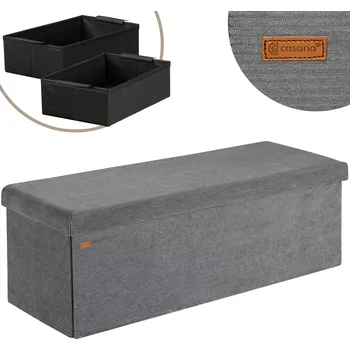 Taburet FurniGO Úložná lavice 114x38x38 cm - antracit