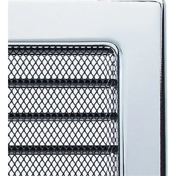 KRATKI 220 x 450 niklovaná lesklá se žaluzií krbová mřížka