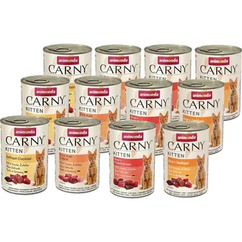 Volný čas ANIMONDA Cat Carny Kitten mix 4 příchutě 12x400g
